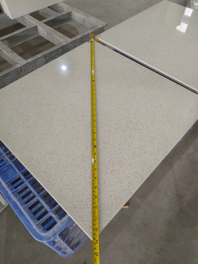 crystal white quartz slab