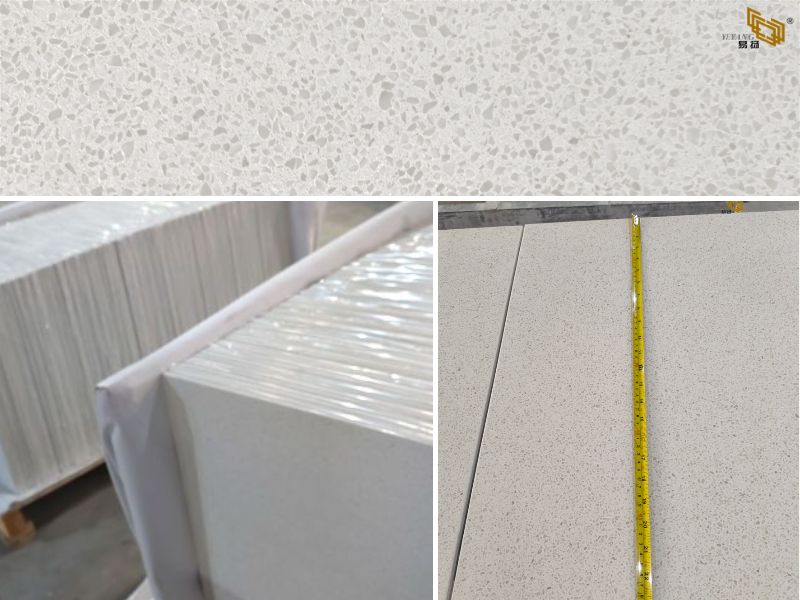 crystal white quartz slab