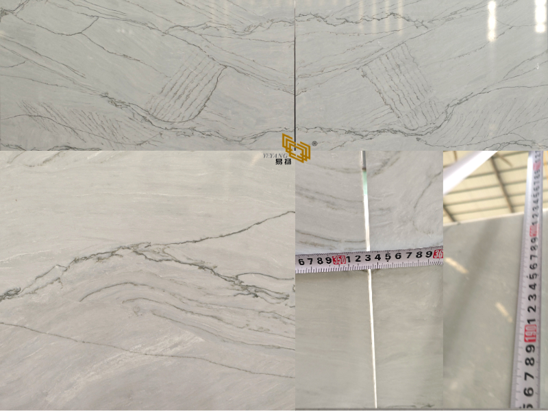 Customized B4098 Quartz Slabs Delivered to California, USA for High-End Residential Project