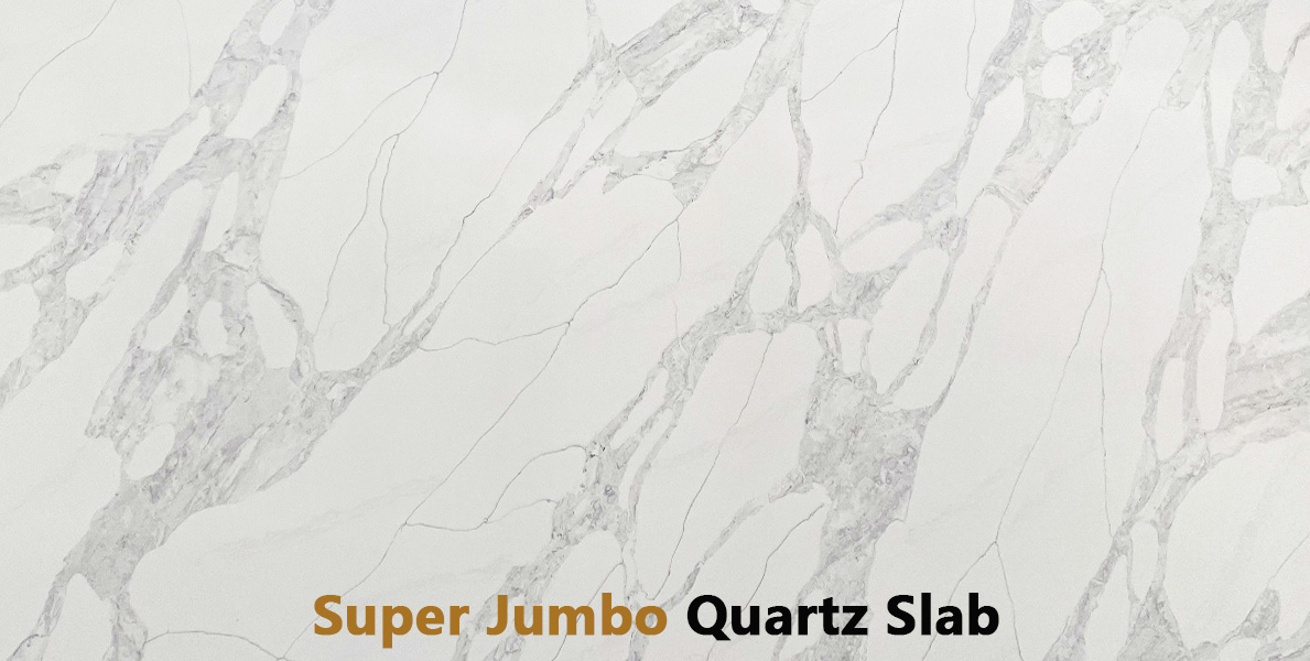 Premium Carrara White Quartz Bulk Super Jumbo Quartz Slab G7016-1