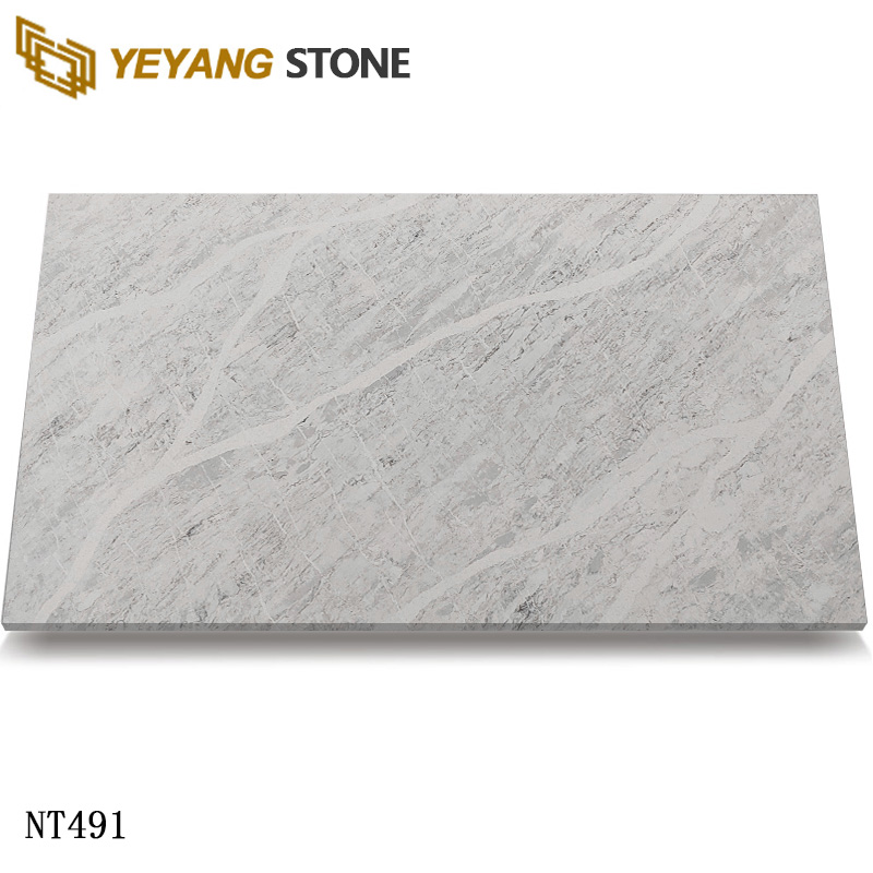 Engineer Stone Grey Quartz Slabs for Enginneer Quartz Countertops NT491