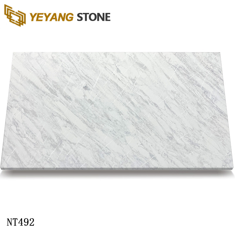 2cm 3cm White Calacatta Quartz Slabs NT492
