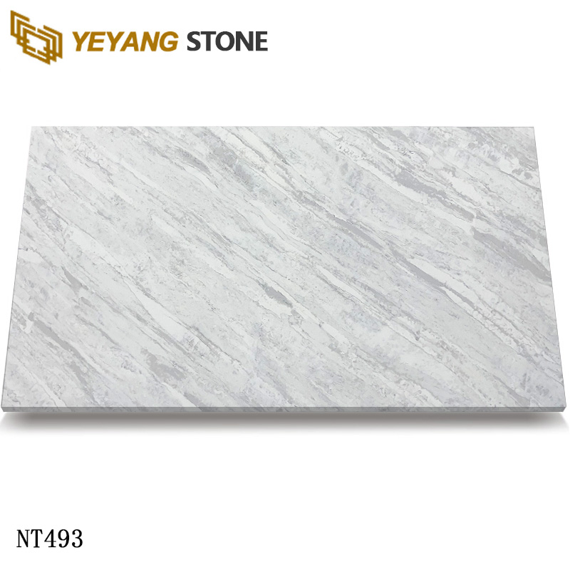 Luxury Marble-Look Quartz Slabs for Kicthen Countertops NT493