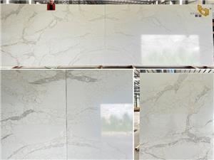 Super Jumbo Quartz Project NT494 Calacatta Quartz Slabs Ready for Shipment