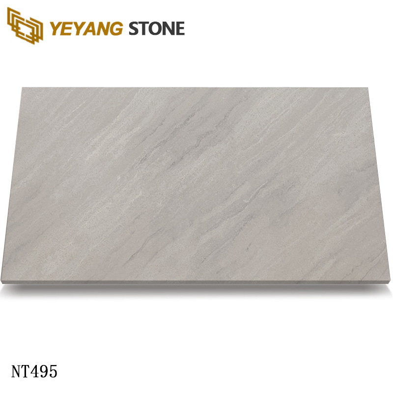 Calacatta Quartz Elegant Grey Quartz Slabs With White Veins NT495
