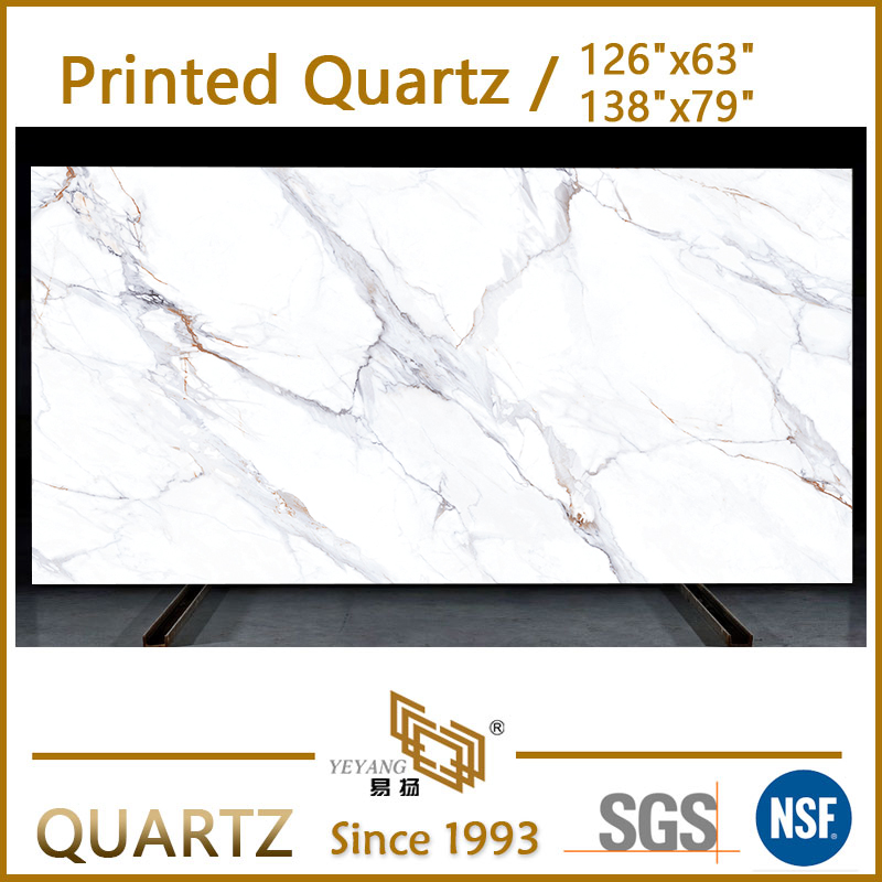 Mist Gray Veined Quartz Marble-Look Quartz Slab for Waterfall Edge Islands K11018S