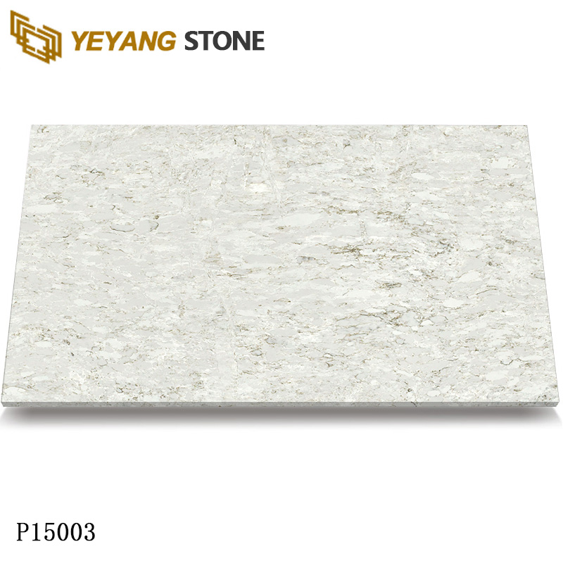 Beige Grey Quartz Slab for Countertops/Backsplashes/Walls/Flooring P15001