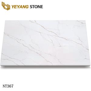 Artificial Stone Calacatta Quartz Slabs With Subtle Golden Veins NT367