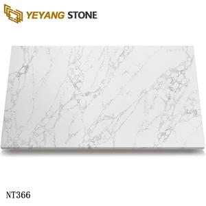 Bold Grey Veins Marble-Look Calacatta Quartz Slabs for Luxury Interior Designs NT366