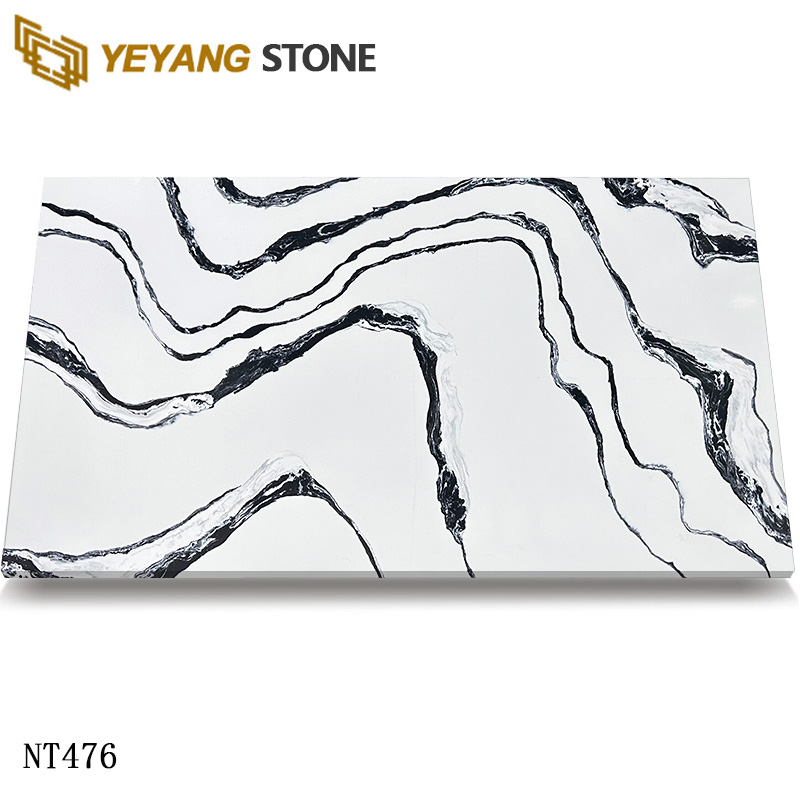 Arabescato Black Veining Quartz Stone Slabs NT474