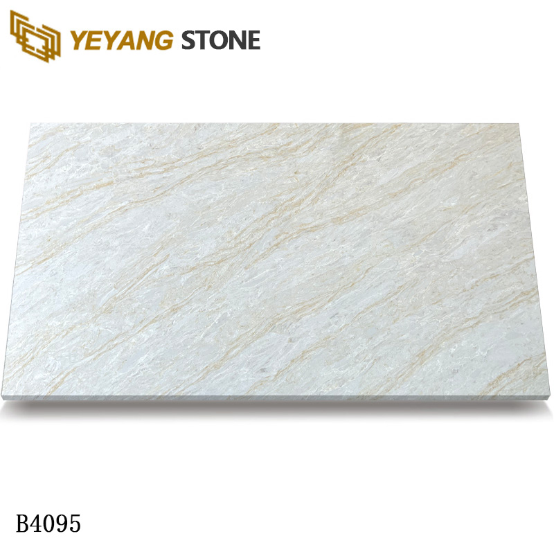 Blue Veins Calacatta Quartz Slab for Kitchen and Bathroom Projects