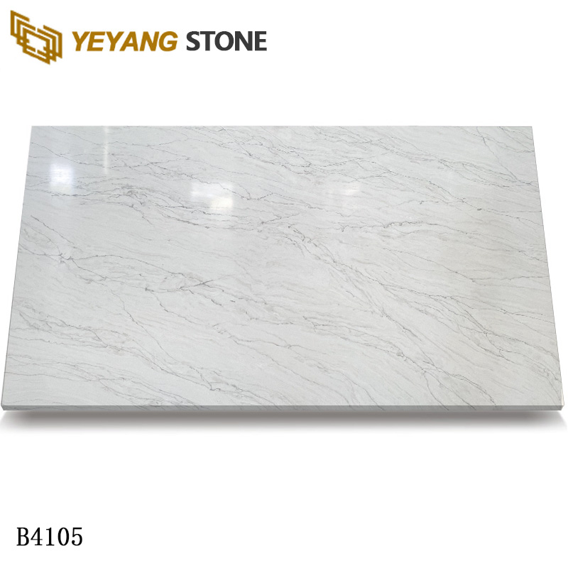 Blue Veins Calacatta Quartz Slab for Kitchen and Bathroom Projects