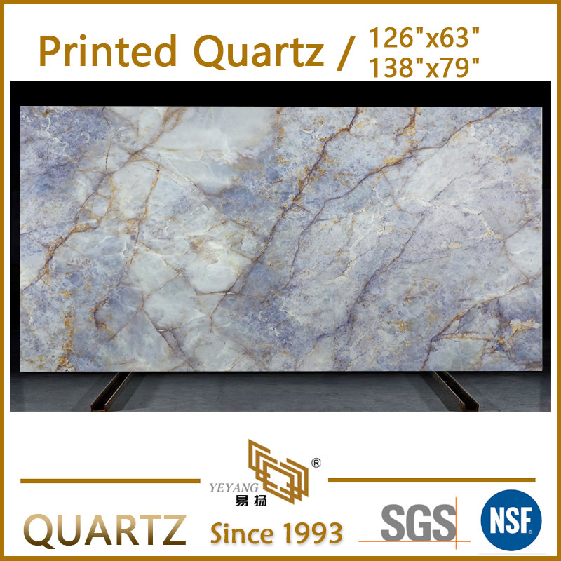 Jade Like Blue Quartz Surface Full Body Quartz Slabs