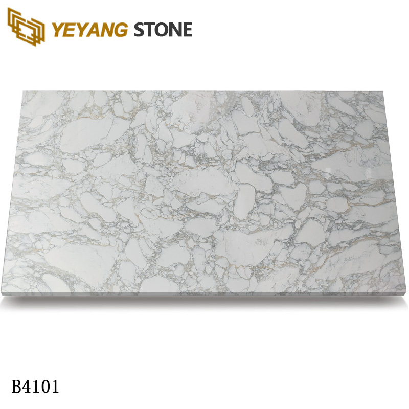 Calacatta Quartz Slabs with Grey Veins for Modern Space