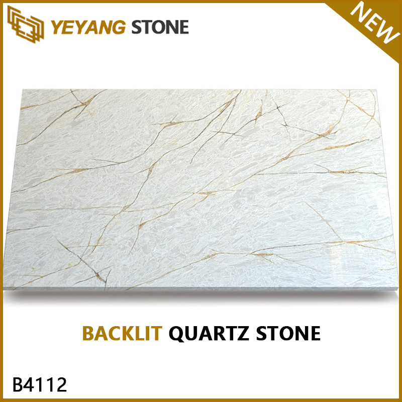 Translucentt Luxury Stone Look Blue Quartz Slab for Bar Top