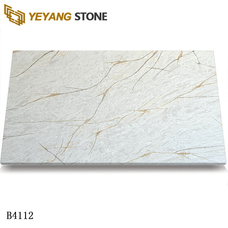 Golden Veins Jade-Like Engineered Quartz Slab