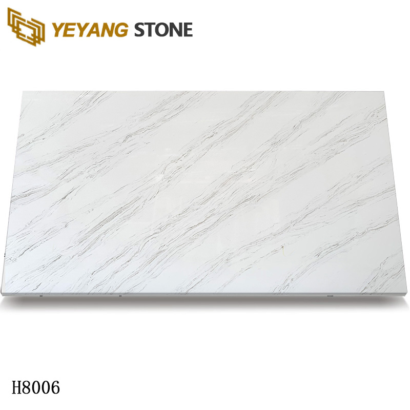 Artificial Quartz Slabs Palissandro White Quartz Kitchen Countertops