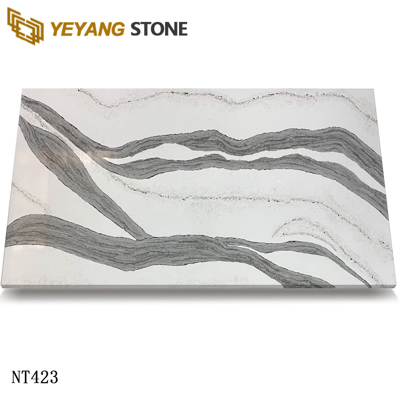Artificial Quartz Slabs Palissandro White Quartz Kitchen Countertops