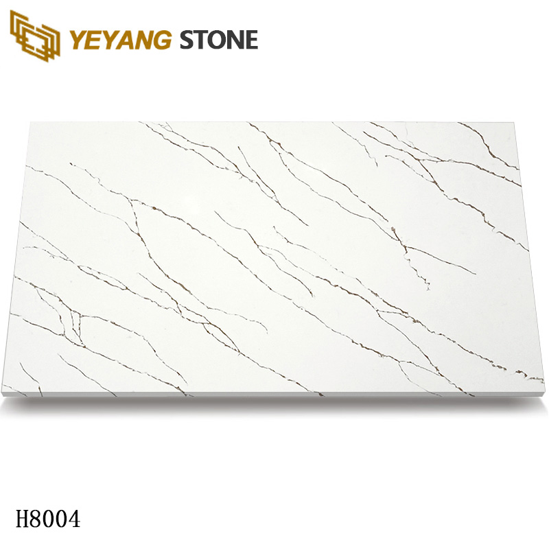 Artificial Quartz Slabs Palissandro White Quartz Kitchen Countertops