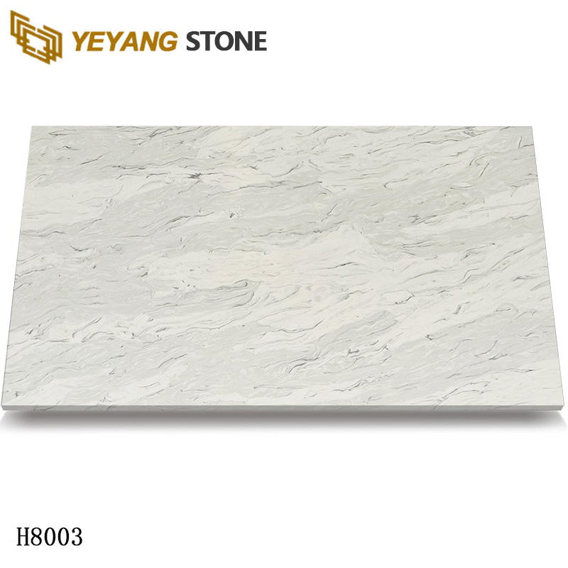 Classic Urban White Calacatta Quartz Slabs for Engineered Project