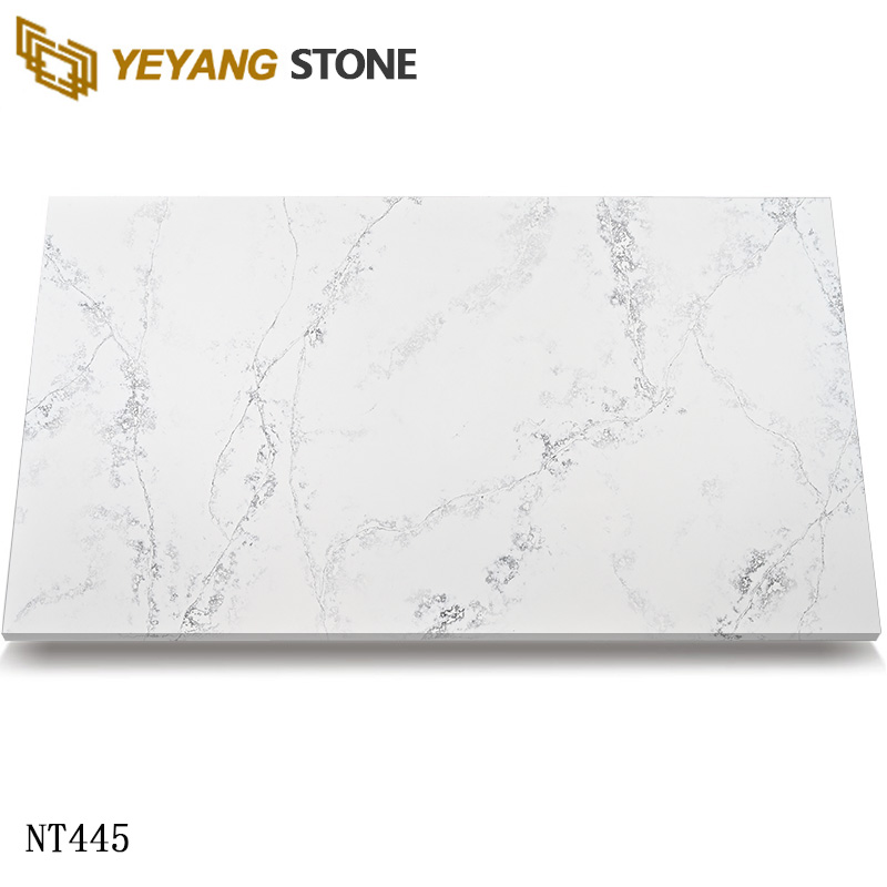 Classic Urban White Calacatta Quartz Slabs for Engineered Project