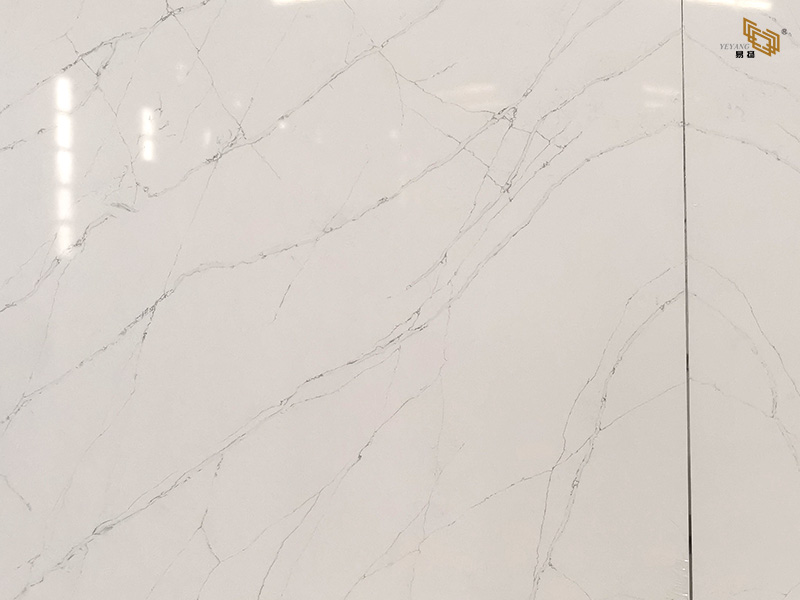 Modern White Calacatta White Quartz With Grey Linear Veins