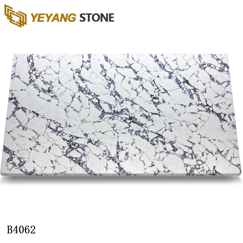 Arabescato Viola Marble Look Engineered Quartz Slabs