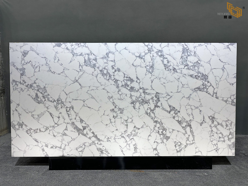 Arabescato Marble-Look Quartz Slabs for Calacatta White Quartz Countertop