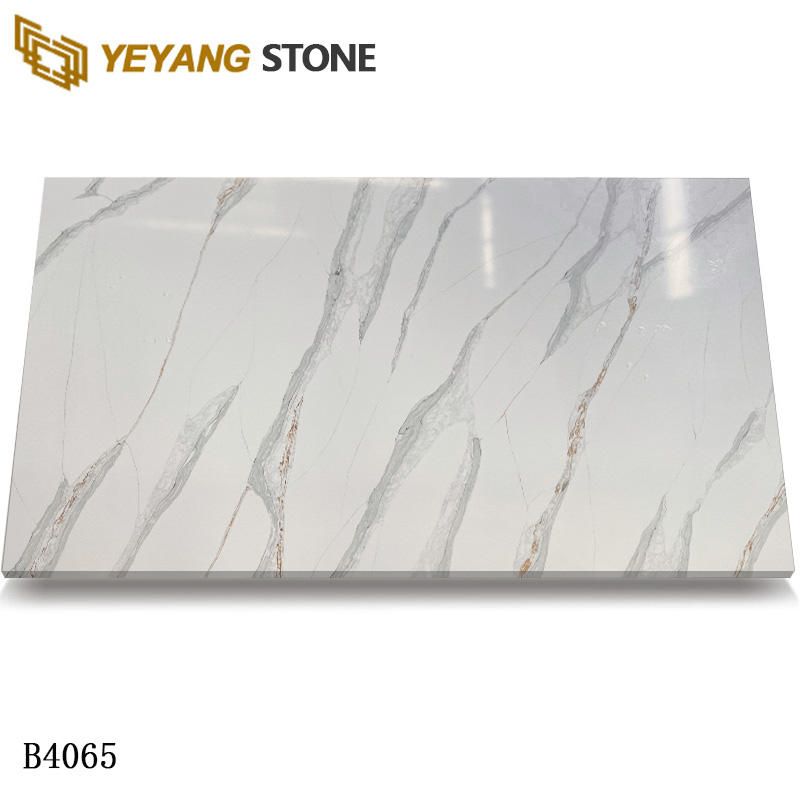 Calacatta Gold Quartz Countertop Beige-White Quartz Slabs