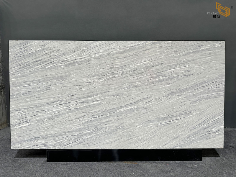 Concrete Look Grey Quartz Slabs for Industrial Style Space