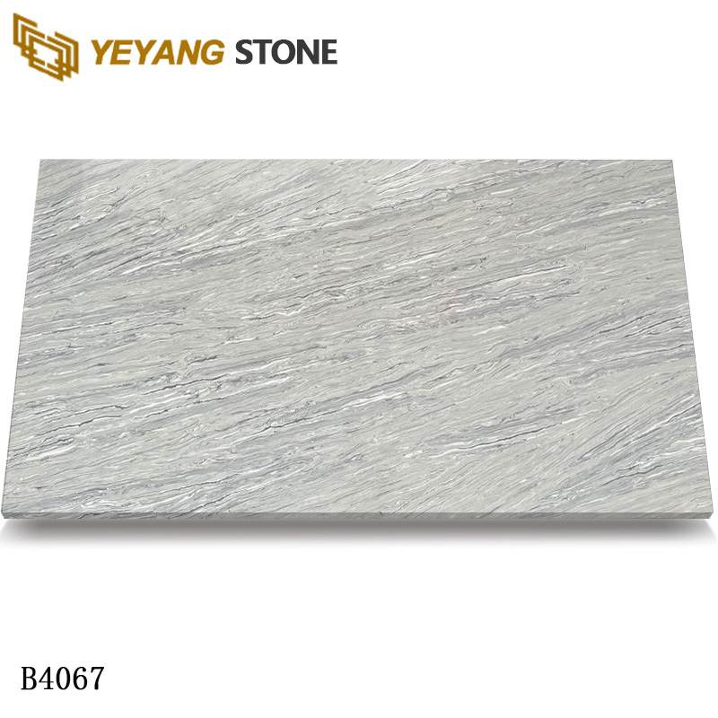 Concrete Look Grey Quartz Slabs for Industrial Style Space