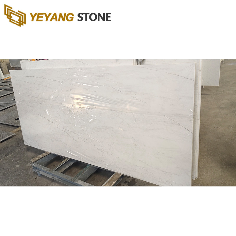Calacatta White Quartz Linear Veins Quartz Kitchen Countertops