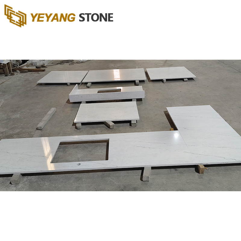 Calacatta White Quartz Linear Veins Quartz Kitchen Countertops