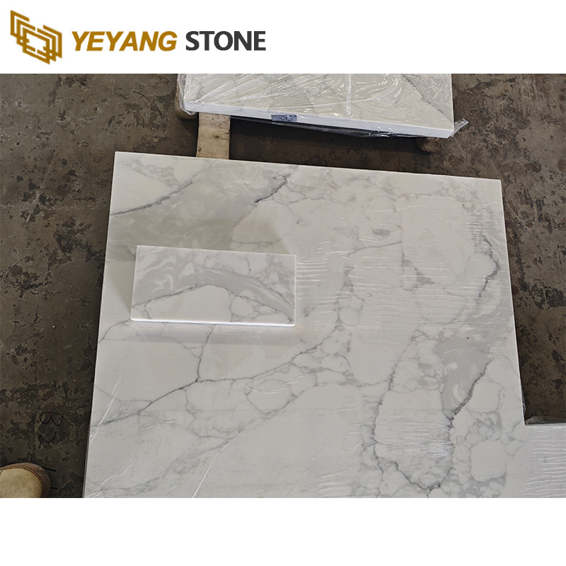 Statuario White Cut-to-Size Quartz Kitchen Countertops