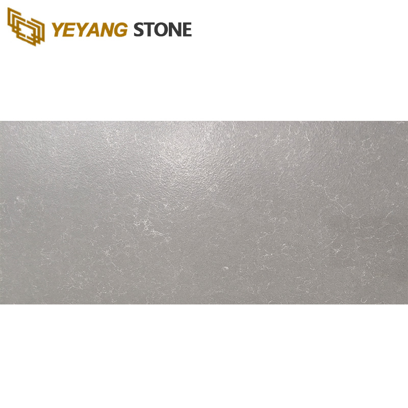 Customized Leather Surface Carrara Grey Qurtz Slab for Quartz Kitchen Countertops