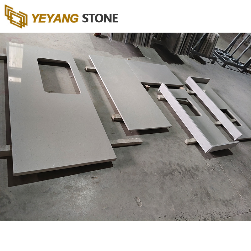 Beige Customized Quartz Tops for Quartz Kitchen Countertops