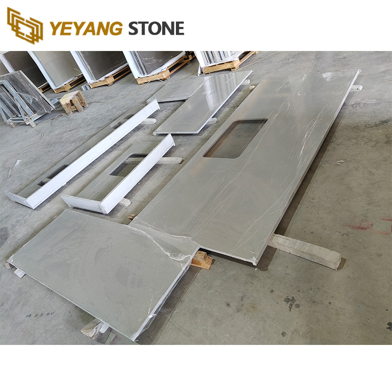 Beige Customized Quartz Tops for Quartz Kitchen Countertops