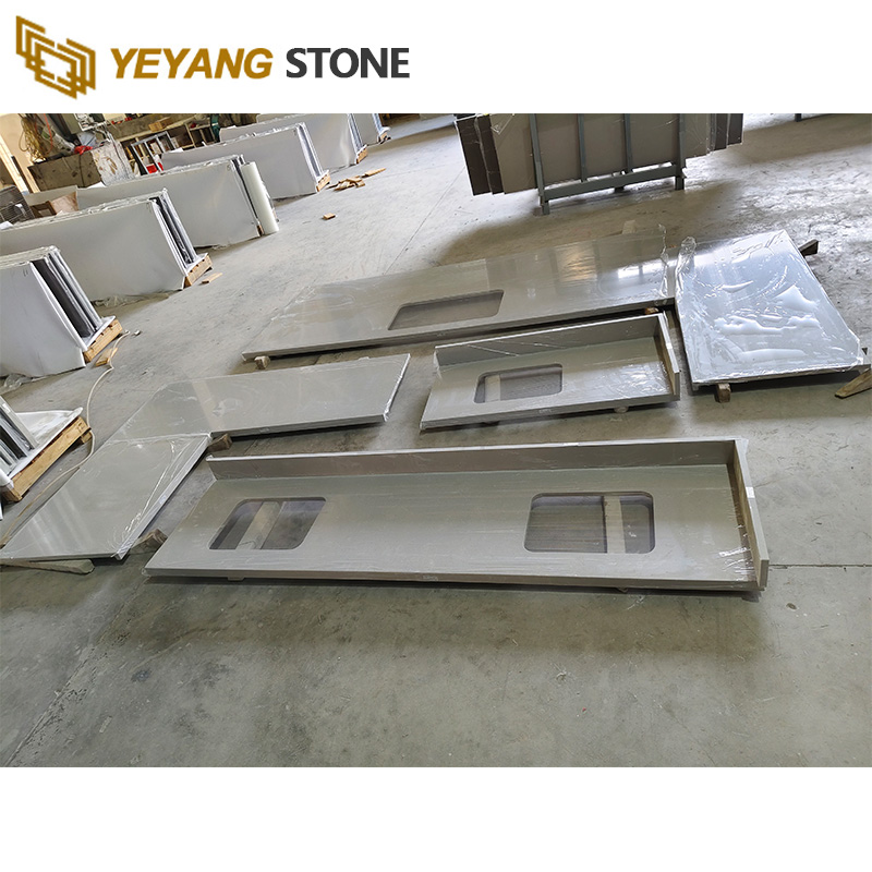Beige Customized Quartz Tops for Quartz Kitchen Countertops