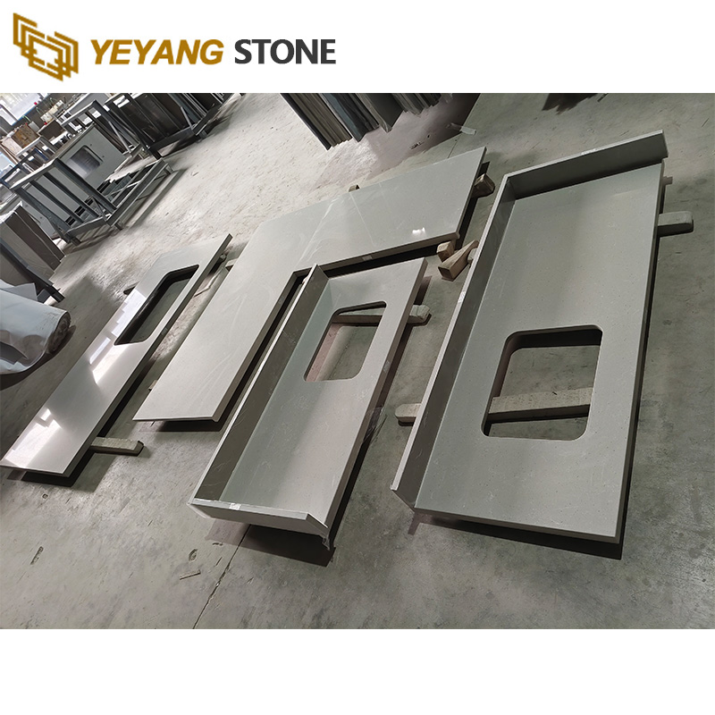 Beige Customized Quartz Tops for Quartz Kitchen Countertops