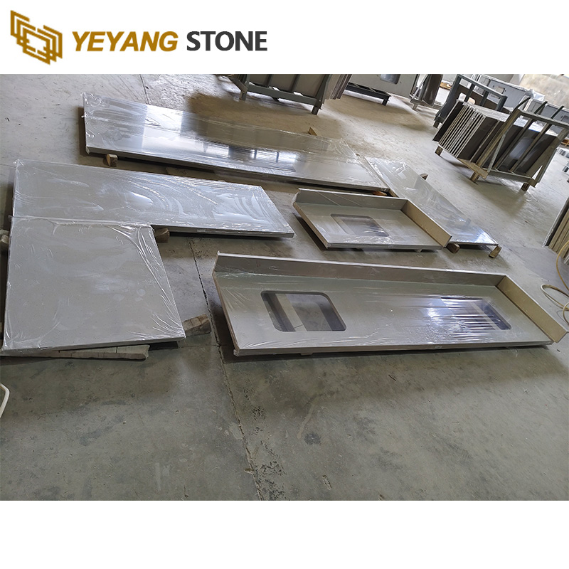 Beige Customized Quartz Tops for Quartz Kitchen Countertops