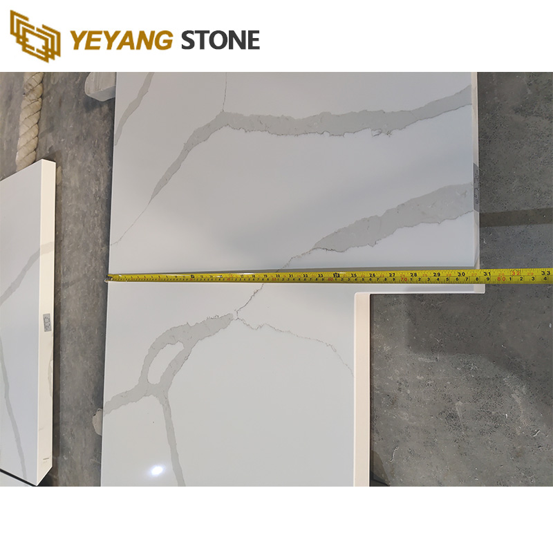 Cut-to-Size Statuario Marble Look Quartz Kitchen Countertops