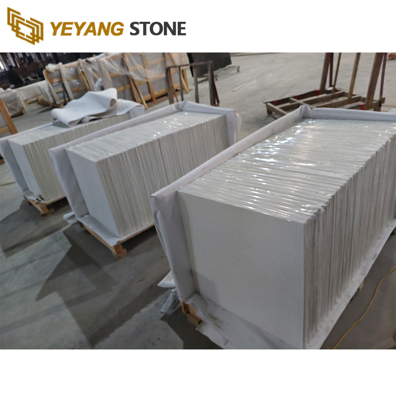 Beige Crystal Quartz Stone Slabs Quartz Kitchen Countertops