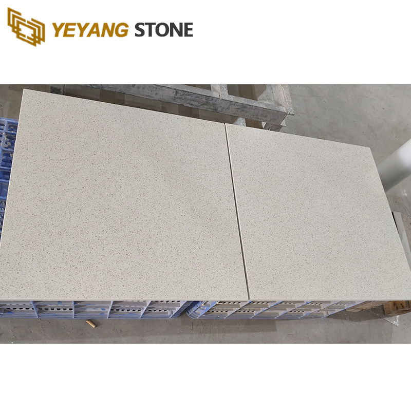Beige Crystal Quartz Stone Slabs Quartz Kitchen Countertops