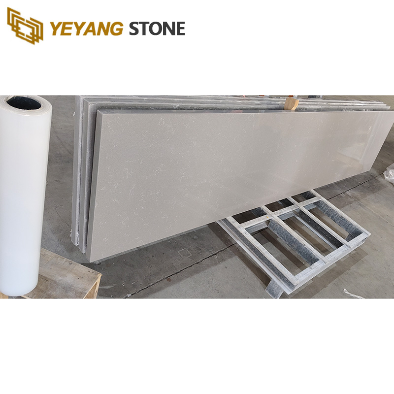 Prefabricated Carrara Grey Quartz Bathroom Vanity Tops