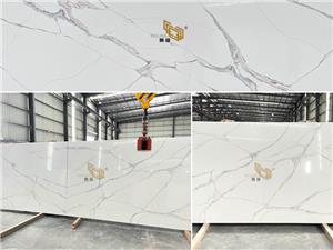 Bulk NT442 Quartz Slabs Ready for Multi-Unit Apartment Renovation in Texas