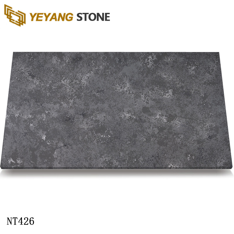 Charcoal Textured Luxury Quartz Stone Slabs for Modern Interiors