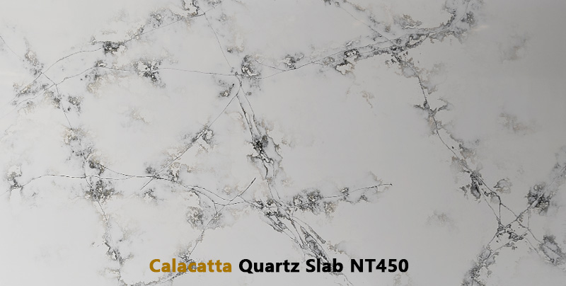 Soft White Calacatta Quartz Surface with Natural Branching Grey Veins