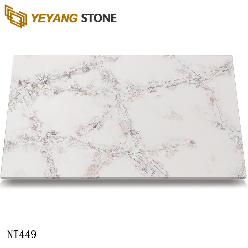 Beige Calacatta Quartz Engineered Quartz Stone Slab for Luxury Kitchens