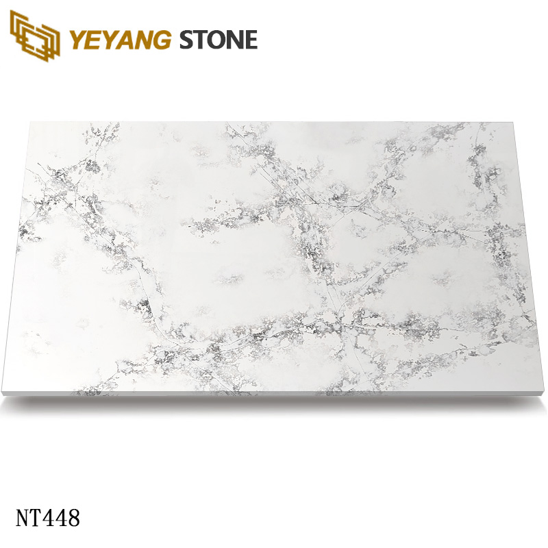 Engineered Calacatta Quartz Surface with Dramatic Black Veining