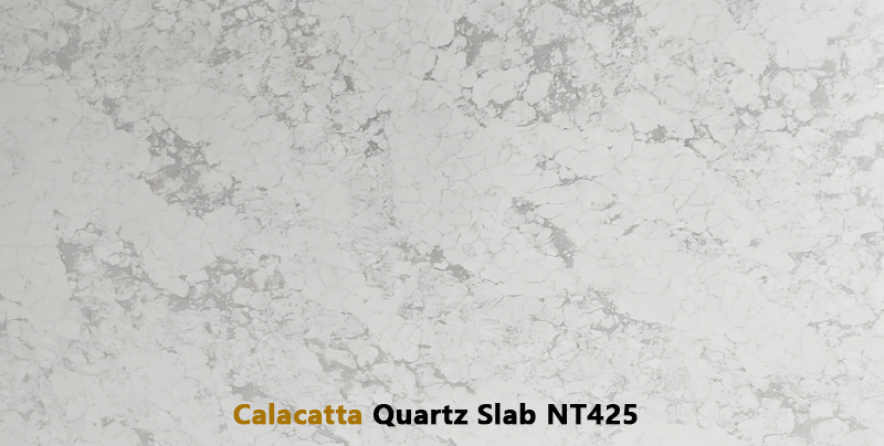 Subtle Grey Vein Calacatta Quartz Stone Slab for Minimalist Interiors